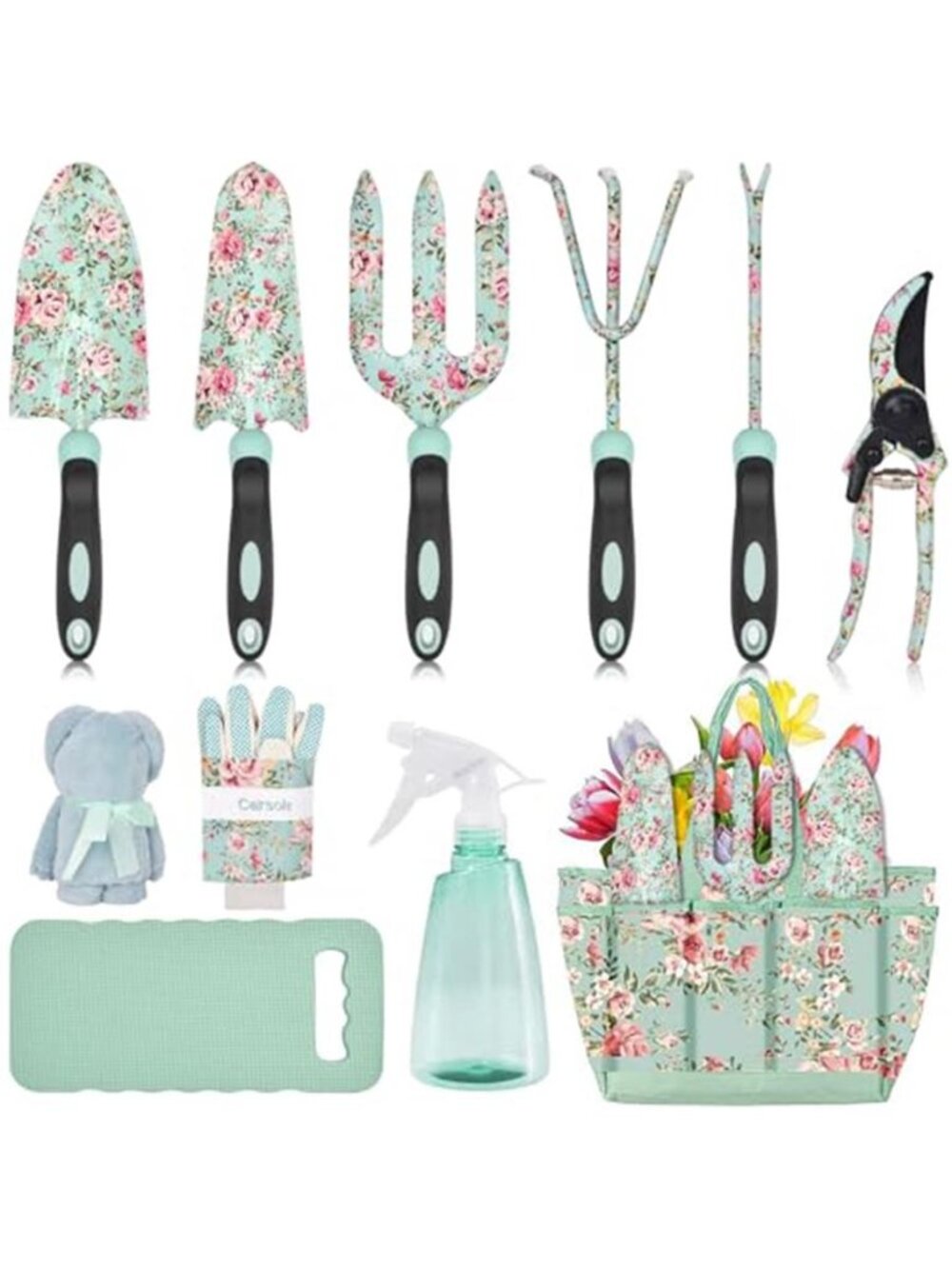 11 Piece Garden Tools Set Women Mom Gift Stainless Steel Non Slip Handle Kit